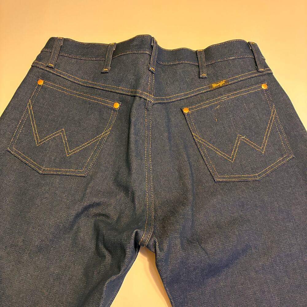 Wrangler Dark Blue Tapered Denim Jeans 13MWZA001 Men's US 34x30 Western Cotton - Picture 3 of 6